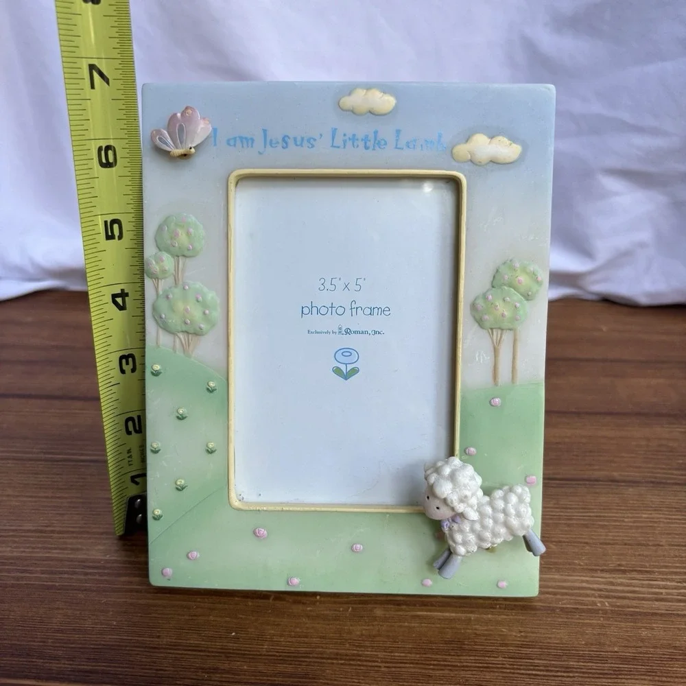 Roman Inc I Am Jesus' Little Lamb 3.5x5 Photo Frame Nursery Baby Lamb Decor